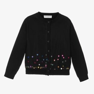 Stella Mccartney kids Black Cardigan with Colorful Sequin Detail